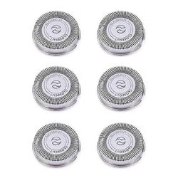 6Pack SH30 vaihtopäät parranajokonesarjoihin 3000, 2000, 1000 ja S738, kestävillä terävillä terillä Hopea