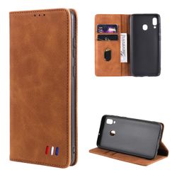 Etui til Samsung Galaxy A30 / a20 Cover Magnetisk lukning Tegnebog Bog Flip Folio Stand View Læder cover Stødsikker - Brun