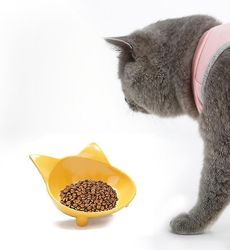 Kattefoder fodring skål gul