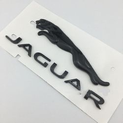 Velegnet til Jaguar Xj Xjl Xe Xf F-pace F-type bageste bagagerum mærkning leopard engelsk ord logo (sort)