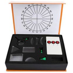 Fyysisen optiikan koesarja Kolmiomainen prisma Laser-lamppu Kupera-kovera linssiryhmä Tieteelliset laitteet-hao kuten kuvassa näkyy