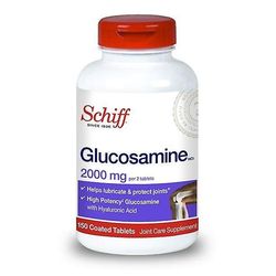Schiff glukosamiini + hyaluronihappotabletit, 2000 mg. 150 ct
