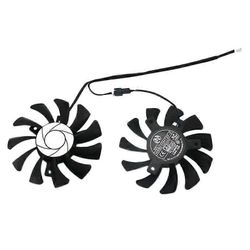 HA8010H12F-Z 75 mm:n 2-nastainen GTX1050Ti-näytönohjaimen jäähdytin, kaksoistuuletin GeForce GTX 1050Ti:lle, GTX-1050-Ti-4GT-OC (2 kpl) Mustavalkoinen