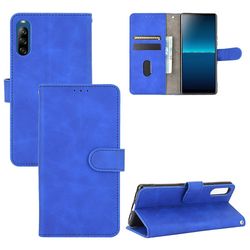 Etui til Sony Xperia L4 Cover Premium læder med kortholder Flip Folio magnetisk etui etui coque - sort Blå