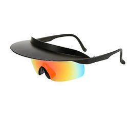 Frusde Cykelsolbriller, visir i ét stykke Solbriller med rand, overdimensionerede solbriller Mode sportsbriller til udendørs brug Sort rød