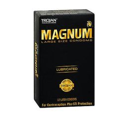 Trojan Troijan Magnum voidellut lateksikondomit, 12 kpl laatikko (1 kpl pakkaus)