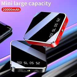 Power Pack 100000mah Mini bärbar mobiltelefonladdare Usb Extern Svart