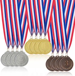 Denew 12pcs Kids Medaljer, Metal Medal Gull Sølv Bronsemedalje Kids Adult Sp