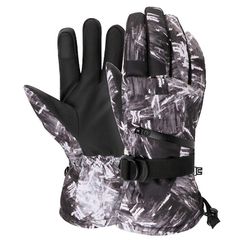 Ski handsker Ultralet vandtæt touch screen varme handsker Snowboard handsker Motorcykel Ridning Sne vandtætte handsker Mænd Kvinder Sort hvid L