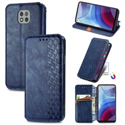 Kompatibel med Motorola Moto G Power 2021 Flip Case Etui Vintage Wallet Flip Cover med magnetisk lukning Coque - Blå