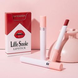 Creative Cigaret Læbestift Sæt 4 farver Mat langvarig Vandtæt Matt Lip Stick Tube Nøgen