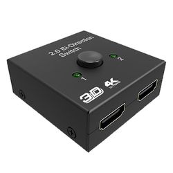 Hdmi Switch 4k 60hz Hdmi 2.0 Switcher 2 In 1 Out & 1 In 2 Out Tovejs