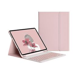 Etui med tastatur til ipad 9.7 tommer 2017 2018 5. 6. generation Pink