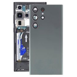 Lasiakun takakansi kameran linssinsuojuksella Samsung Galaxy S23 Ultra SM-S918:lle Vihreä