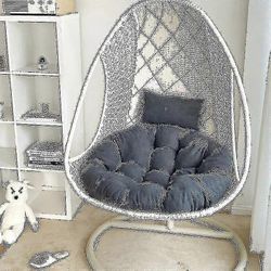 Parveke Toimisto Puutarha Keinutuoli Rottinkituolit Tyynyt Keinu Riippuva kori Tuoli Tyyny Munatuoli Riippumatto Tyyny Varastossa Tummanharmaa