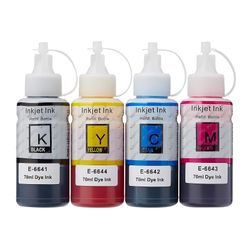 Go Inks Sett med 4 blekkflasker for å erstatte Epson T664 Kompatibel/ikke-OEM fra Go-blekk Svart/cyan/magenta