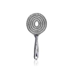 Galvanoitu ontto pyöreä harjasharja, antistaattinen hierontaharja, vähentää lämpöä Hopea