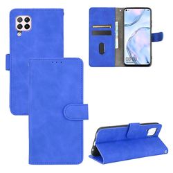 Etui til Huawei P40 Lite Cover Premium læder med kortholder Flip Folio magnetisk etui etui - sort Blå