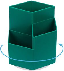 Linkrunning Pen Organizers, 360 graders drejelig blyantholder Skrivebordsopbevaringsarrangører med 3 rum, Penneholder til kontorartikler, papirvare...