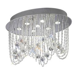Inspired Lighting Camilla Loft Oval 7 Lys poleret Krom, Krystal