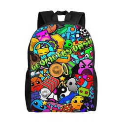 Geometria Dash Reput Rento päiväreput Opiskelijakirja Laukku Tulostuslaukku Laukku Reppu Kevyt koululaukku 16.1 X 11.8 X 4.5inches