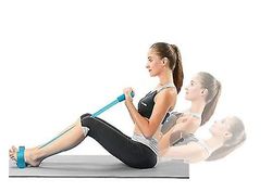 Handuo Rally Rope Fitness Rally Pedal Elastisk Reb Multi-funktion Abdominal Cruncher blå