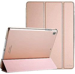 Slim stå hard back shell beskyttende smart cover sag til IPAD 10,2 tommer-grå Rose guld