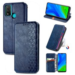 Kompatibel med Huawei P Smart 2020 Flip Case Etui Vintage Wallet Flip Cover med magnetisk lukning Coque - Blå