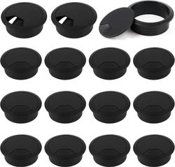 15 delar Lmell Desk Grommet Hole Cover, 60mm Cable Grommet Black Desk Cable Wire Gåva