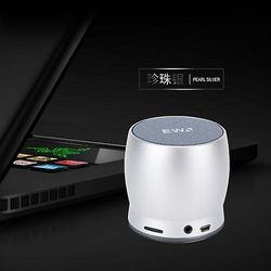 Sajygv Ewa Mini bærbar Bluetooth høyttaler Musikk Box Trådløs Subwoofer Boombox MP3-spiller Hifi høyttaler Sølv