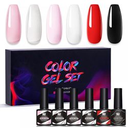 Sencu 6 stk Color Changing Gel Polish, gel Nail Polish Set -Color Changing Gel Nail Polish Set, suge av UV Led termisk temperatur Art