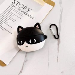 AIR Sjovt 3D-tegneserieetui til AirPods pro -Sort kattekrog