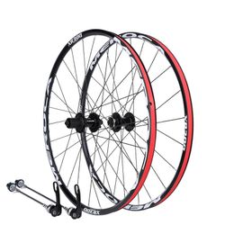 1 pari maastopyörän rengaskertaa 26/27.5 tuuman alumiiniseoksesta valmistettu vanne 24H rengasrengas Musta 26inch