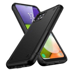 Uusi puhelinkotelo Samsung A22 5g: lle, kaksikerroksinen suojaus, iskunkestävä, näytön ja kameran suojaus Puhelimen kansi Harmaa