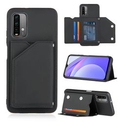 Gangxun Sag For Xiaomi Poco M3 Vintage Cuir Cover Læderetui Kofanger - Noir