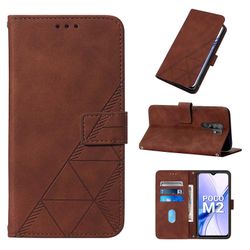 Gangxun Kompatibel med Xiaomi Redmi 9/ 9 Prime Case Læder Folio Cover Wallet Magnetic Premium Etui Coque brun