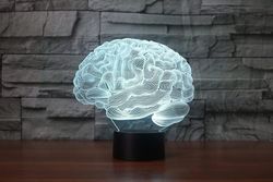 Wekity Shxx Brain 3d Illusjon Nattlys Akryl Lys 3d Kunst Hjernemodell Led Lyse farger Endre Soverom Nattlys Gaver3d7l-447