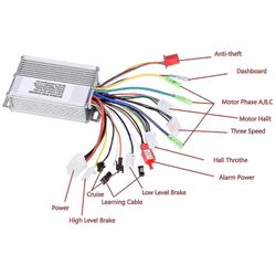 36v/48v 350w Elektrisk E-cykel Scooter Borstlös Dc Motor Hastighetsregulator