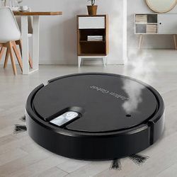 Robottipölynimuri 5-in-1 langaton pölynimuri led-ilmakehän valoilla kosteuttava pölynimuri Musta