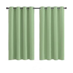Eveltek Mørklægningsgardiner 2 paneler med grommets til soveværelset Lys grøn 66 * 72 CM