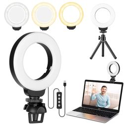 Video Konference Ring Fyld Light Ring Vlog Photography Update Klip Live Light 4 tommer justerbar lysstyrke