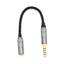 HIFI 4.4MM tasapainotettu kuulokesovitin äänikaapeli 4.4 XLR 4-nastainen uros-naaraskulma Musta