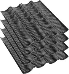 4 kpl pakkaus 15 x 13 tuuman musta tarttumaton rei'itetty patonkipannu, ranskalainen leipäpannupatonkitarjotin 4 aaltoilevaa leipäpannua leivontaan...