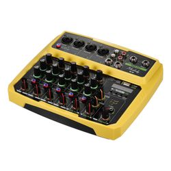 Allbestlife Muslady B6 Bærbar 6 kanaler Audio Mixer Usb mixer mixer gul eu plug