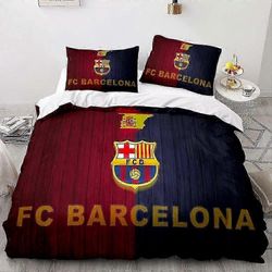 v2486 Lakanat FC Barcelona Football Club Logo Värikäs pussilakanasetti Kodintekstiilit Lakanat IU2486 240x260cm 94x102in