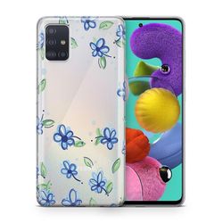 König Taske Mobiltelefonbeskytter til Vivo X60 Pro Case Cover Taske Kofanger Cases TPU Motiv Ny Blomster Blå