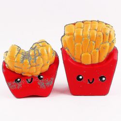 Frites Chips Toy Kawaii Mat Soft Squeeze Boy Girl leketøy Som Kjøkken Favor Stress Relief Kid's Toys