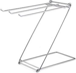 Taitettava lattiapyyheteline, vapaasti seisova pyyheteline, käsipyyhkeiden kuivaustelineen pidike, ruostumattomasta teräksestä valmistettu Z-muotoi...