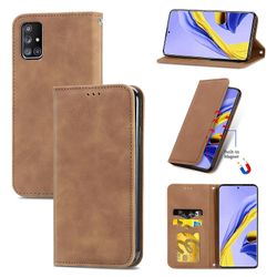 Gangxun Sag til Samsung Galaxy A71 5g magnetisk lukning Læder Tegnebog Cover Housse Etui Shockproof - Marron