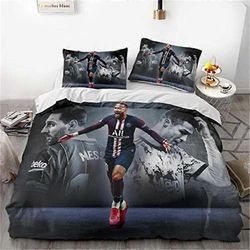 v1392 lakanat La Liga Neymar, Messi, -osainen vuodevaatesetti sarjakuva-aiheisella pussilakanalla, hengittävä mikrokuitumateriaali 3-osainen vuodev...